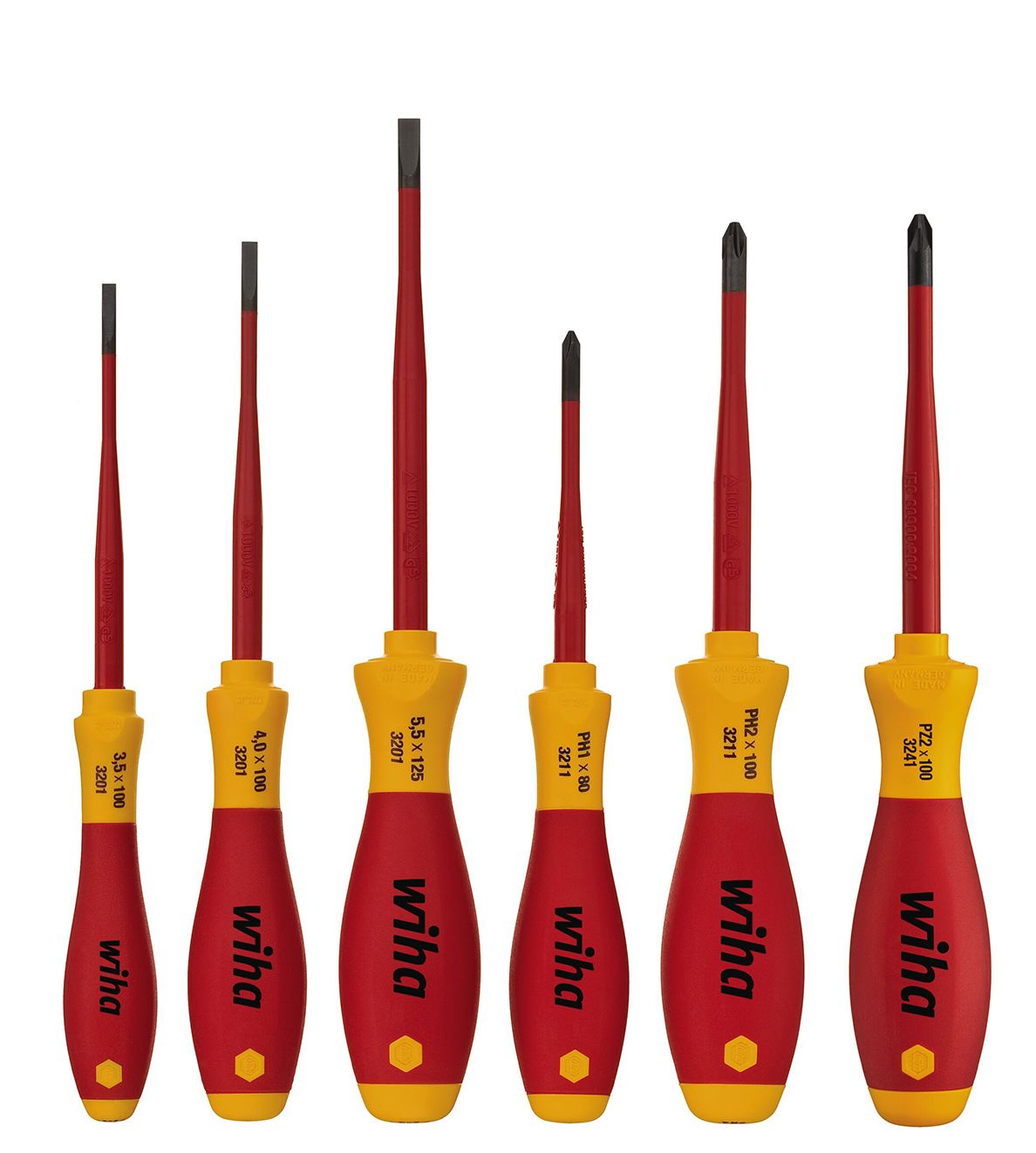 Wiha SoftFinish Electric slimFix Skrutrekkersett 6 stk., spor/PH/PZ/PlusMinus