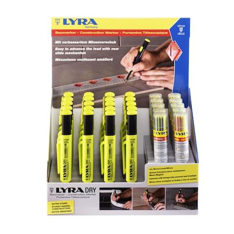 Lyra Dry Profi Display Snekkerblyant 20-pakning