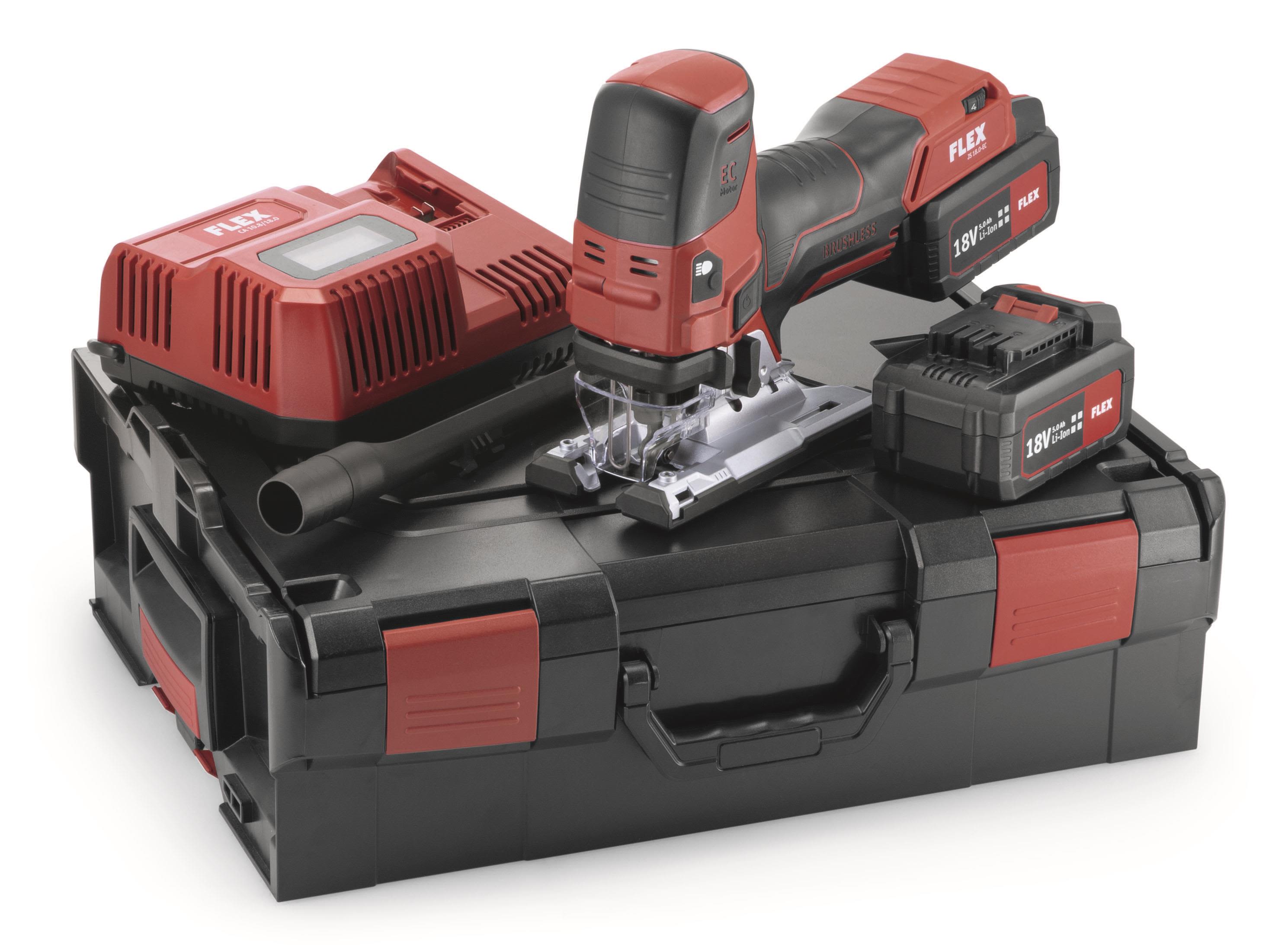 Bilde av Batteriløs gjæringssag FLEX JS 18,0-EC/5,0 Sett