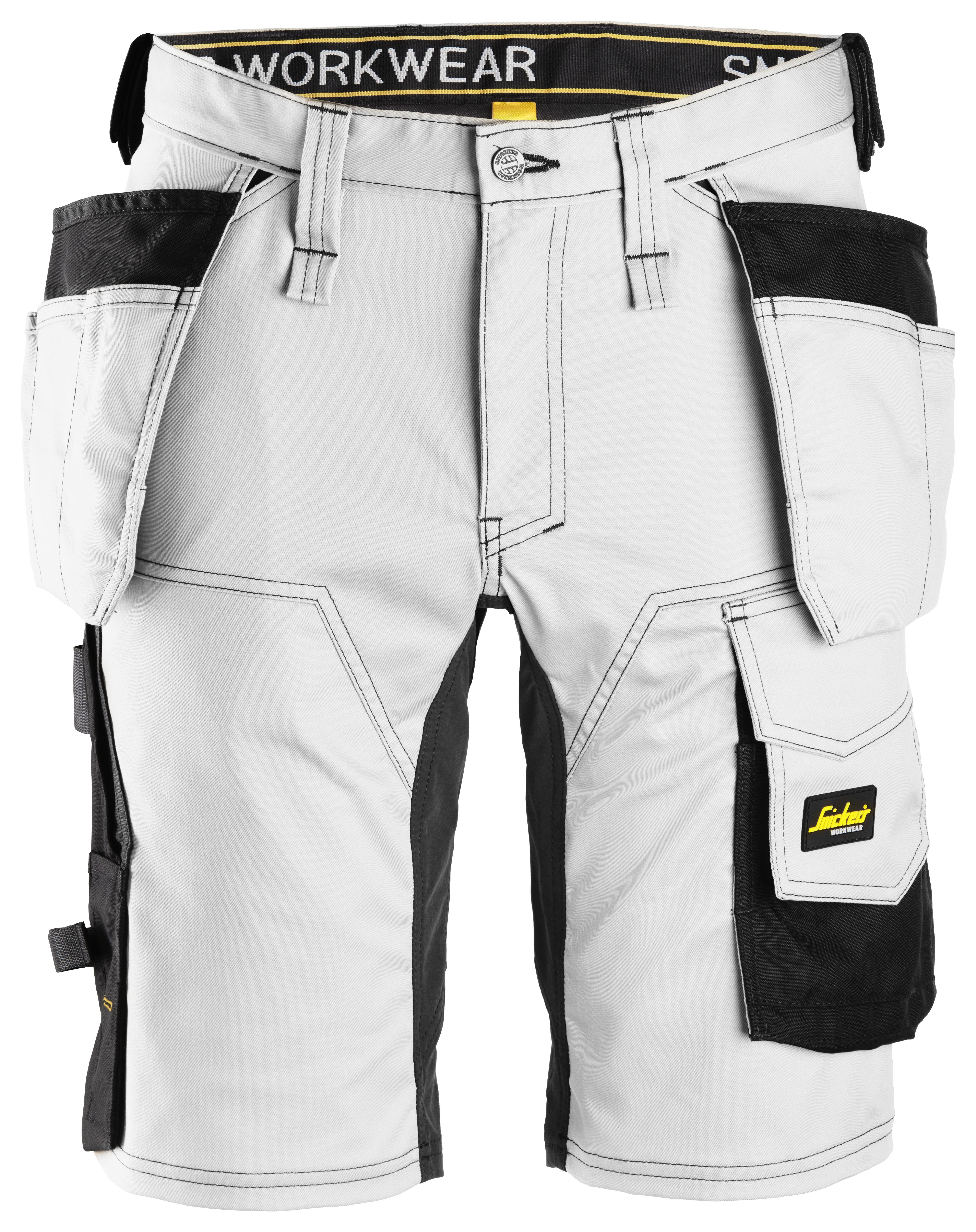 Snickers Workwear 6141 AllroundWork Håndværkershorts hvid, sort Hvid sort