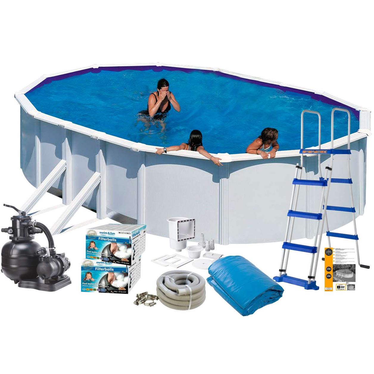Swim & Fun 2728 Bassengpakke 6,1 x 3,75 x 1,32 m, 23 281 l