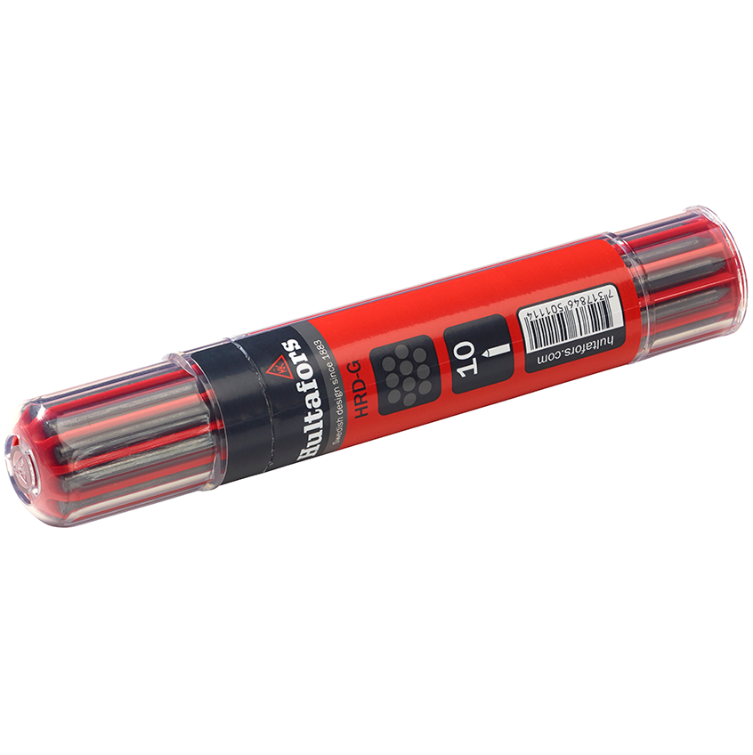 Dybhulsmarkør dry refill - Pakke med 10 grafit stifter , Hultafors 650110