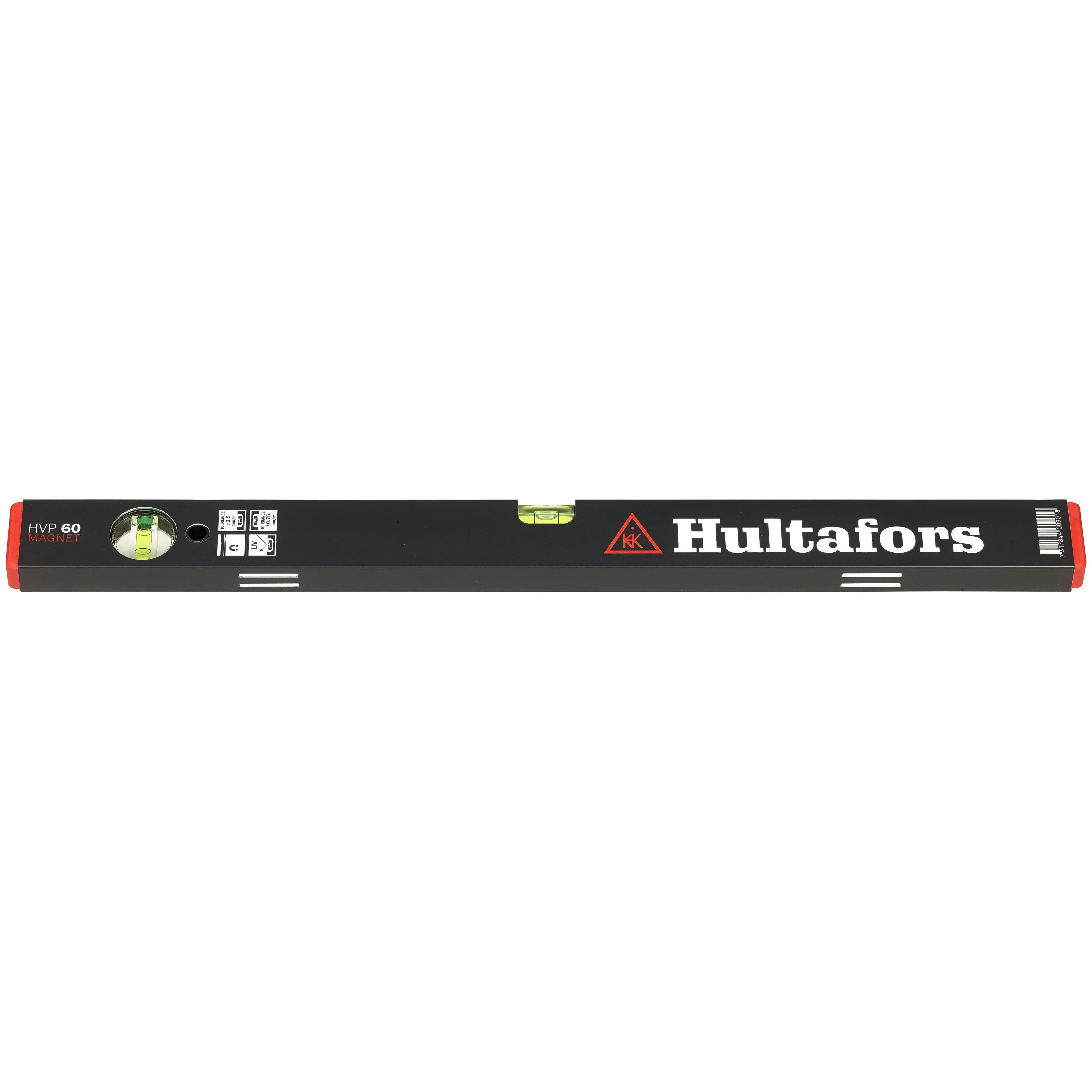 HULTAFORS Vaterpas aluminium HVP MAGNET 60cm. Stærk aluminiumsprofil som måler 49x23 mm