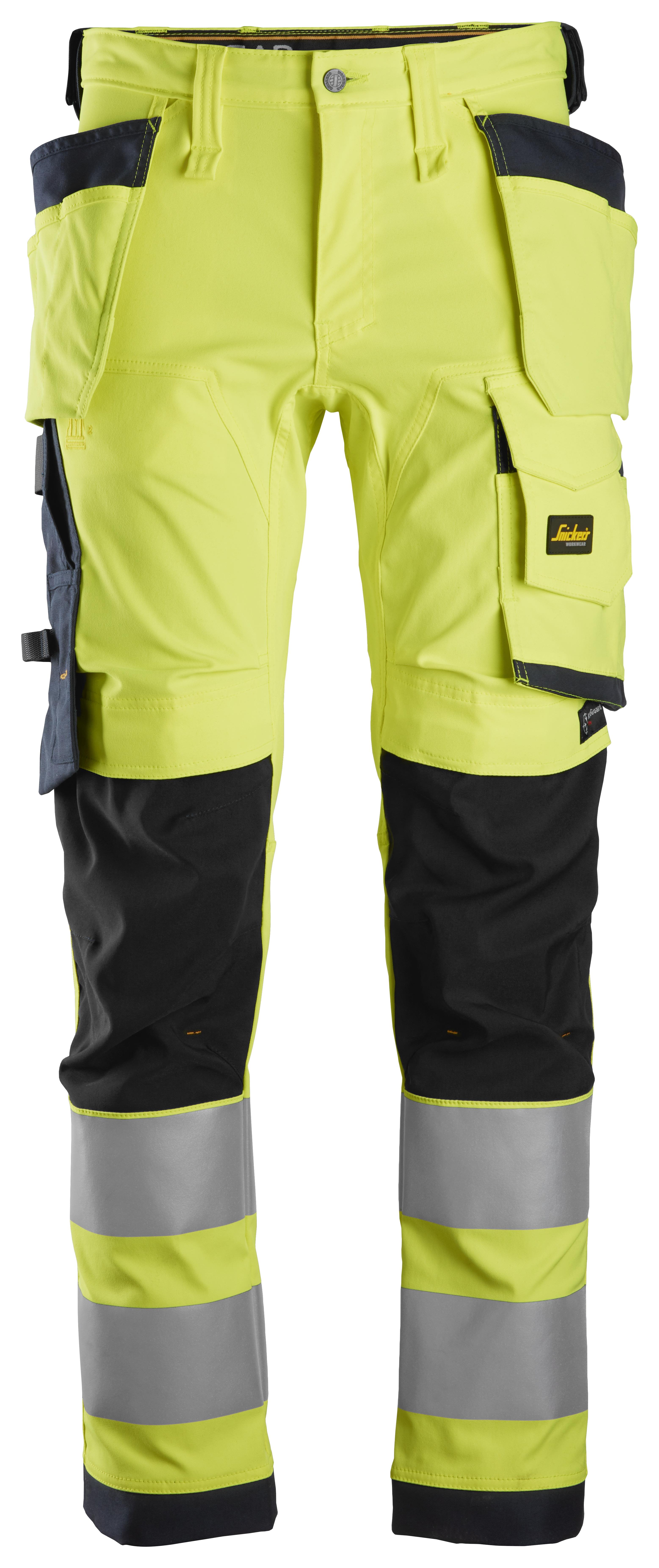 High-Viz Stretch Buks M. Hylsterlommer Kl.2 6243 Gul/navy Str. 50