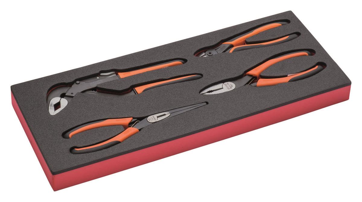 Bahco FF1E4001 Tangsett i skumplastinnlegg, 4 stk