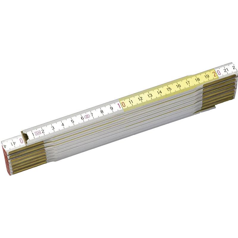 Stanley - Foldelinjal - 2 m - bladbredde: 17 mm - tre - hvit, gul