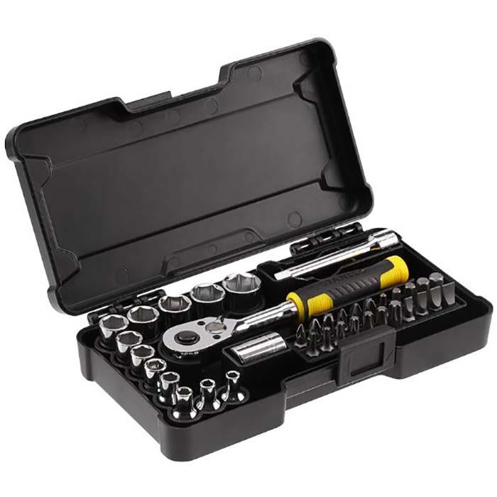 STANLEY STMT82672-0 Spärrskaft 1/4", med hylssats & tillbehör, 37 delar