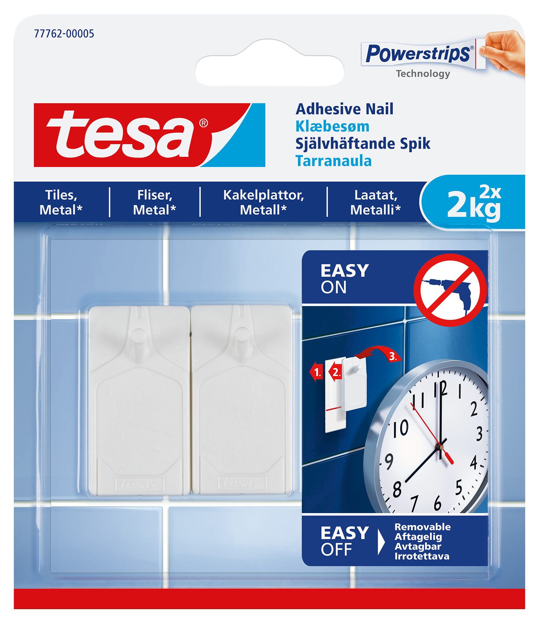 Tesa 77762 Spik självhäftande 2x2 kg