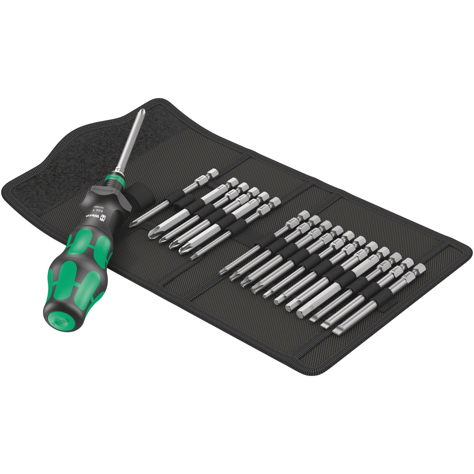 Wera Kraftform Kompakt Turbo - Screwdriver handle with bit set - 19 deler - inn bærepung
