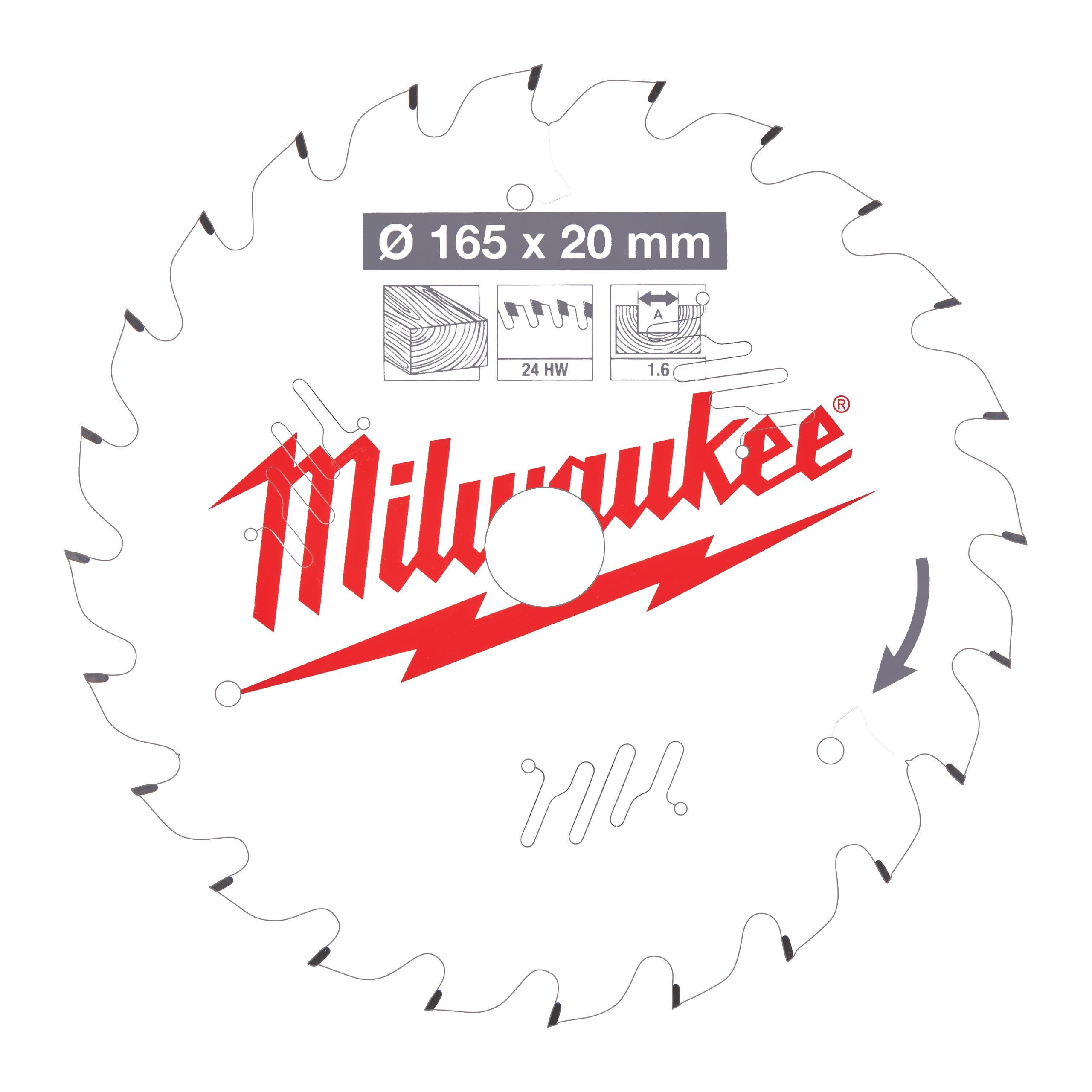 Milwaukee CSB P W Sågklinga 165x1,6x20 mm, 24T