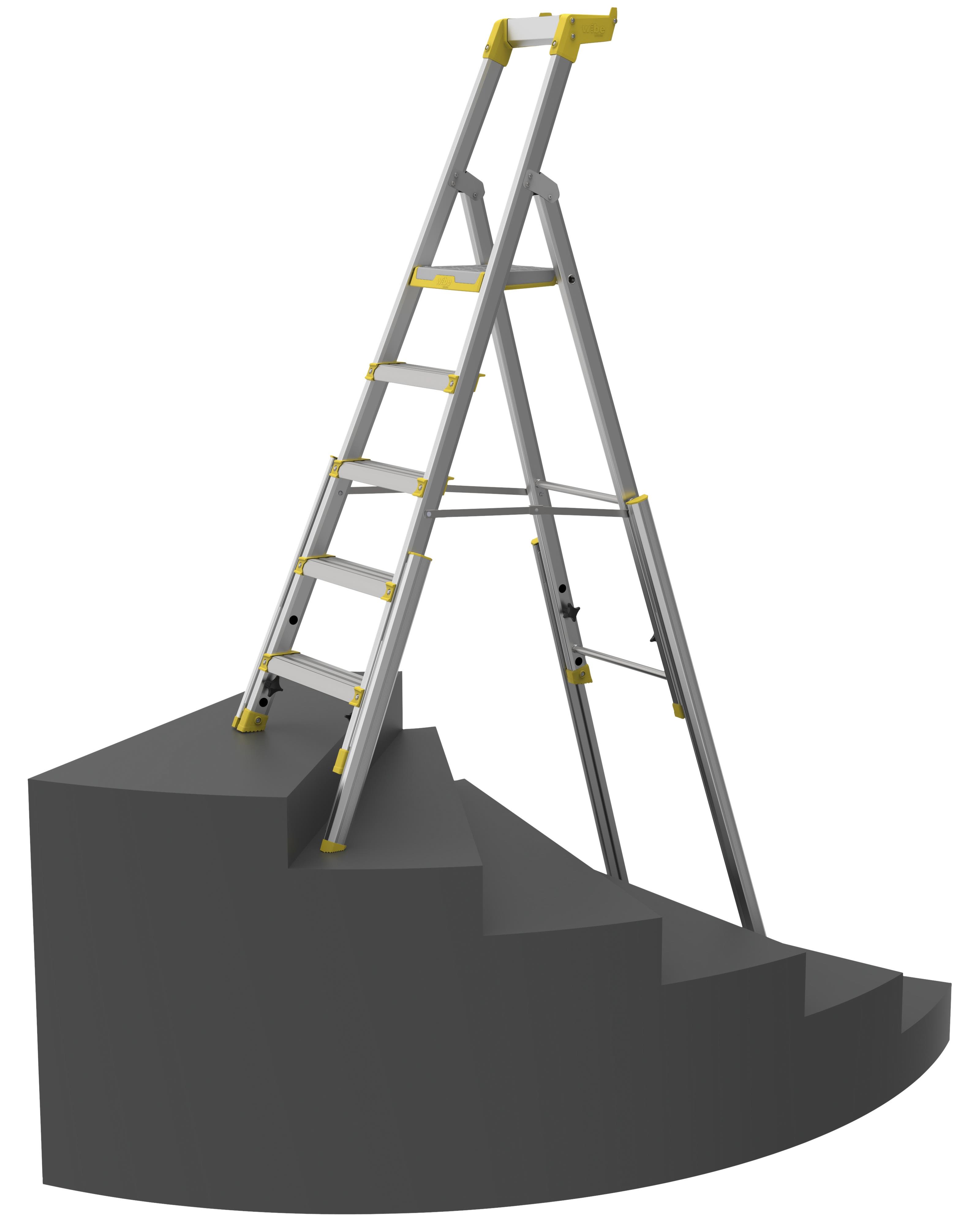 W.steps 55S Trapp stige 5 trinn, 1850 mm