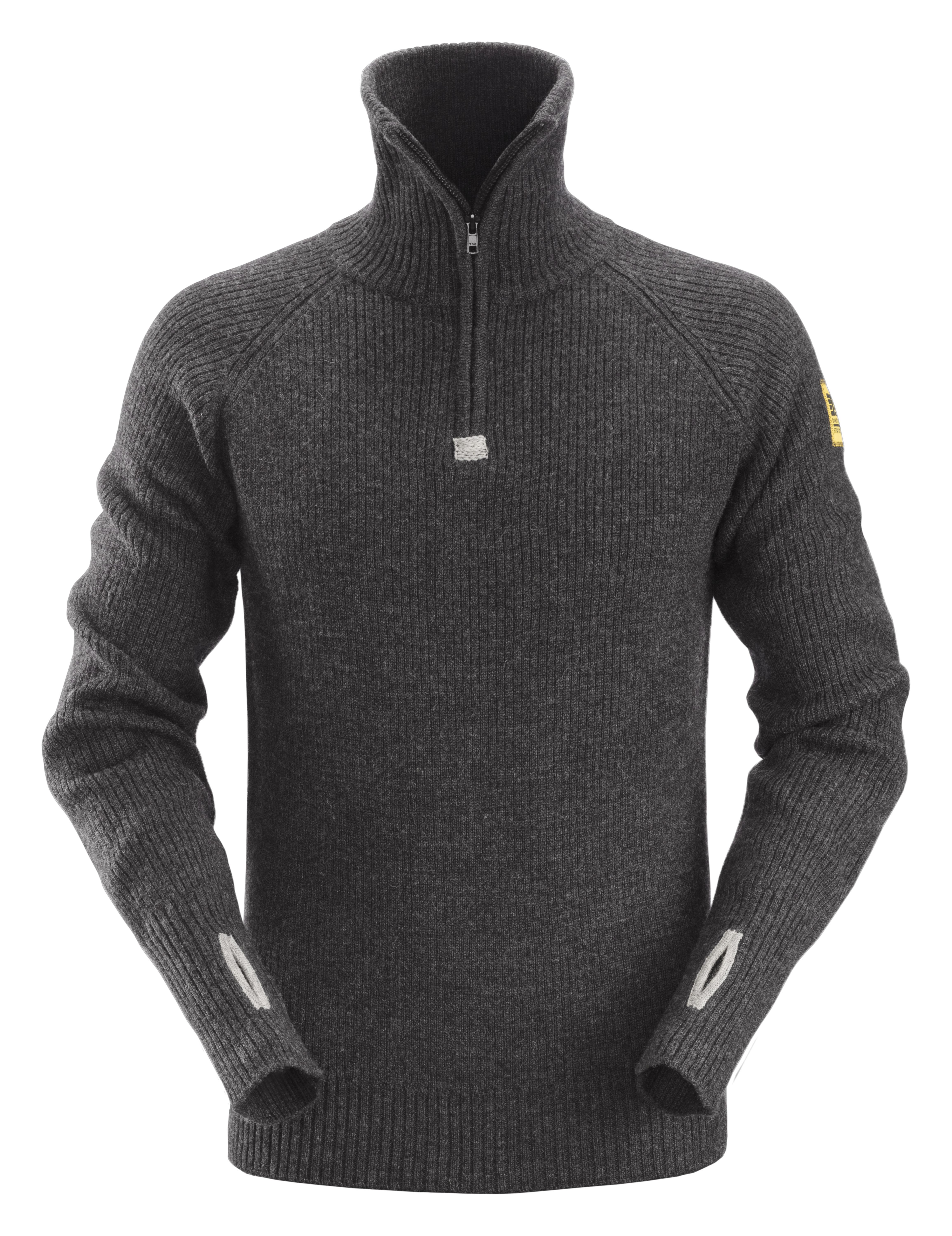 Snickers Workwear 2905 Sweater mørkegrå, med kort lynlås Mørkegrå
