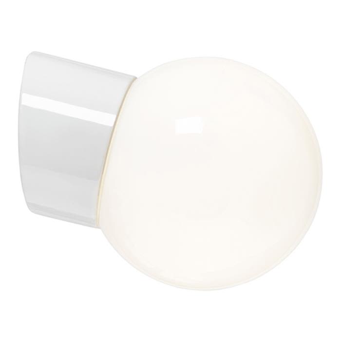 Ifö Electric Classic Glob Väggarmatur blank, sned, IP54 Vit