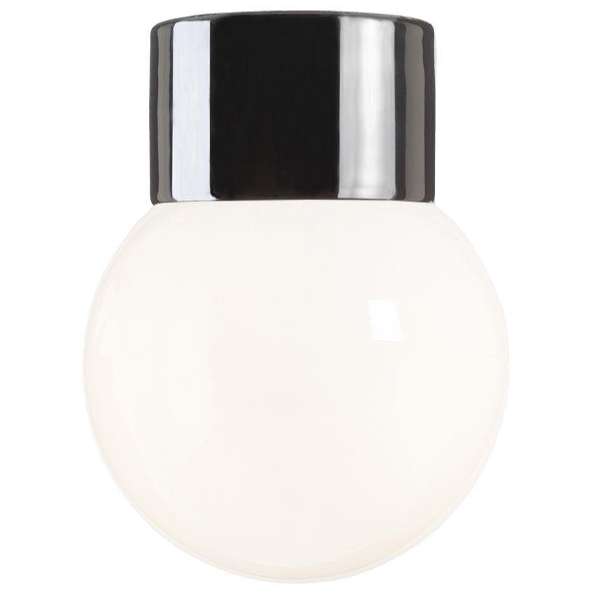 Ifö Electric Classic Glob 150 Takarmatur IP54, rak, E27, opal Svart