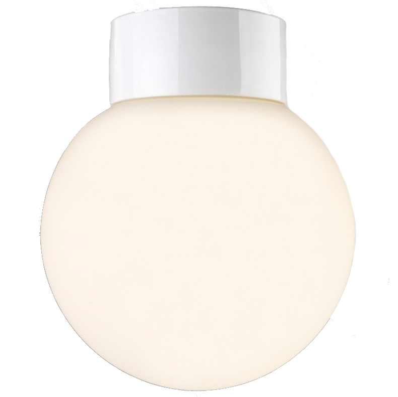Ifö Electric Classic Glob 200 Takarmatur IP54, rak, E27, opal Vit