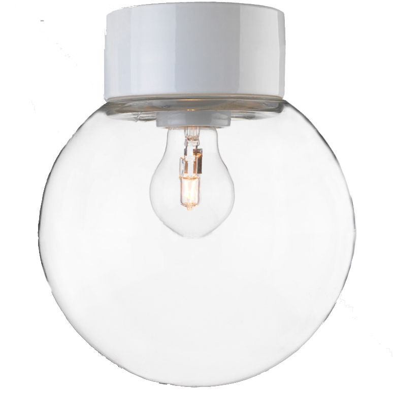 Ifö Electric Classic Glob 200 Takarmatur IP54, rak, E27, rak Vit