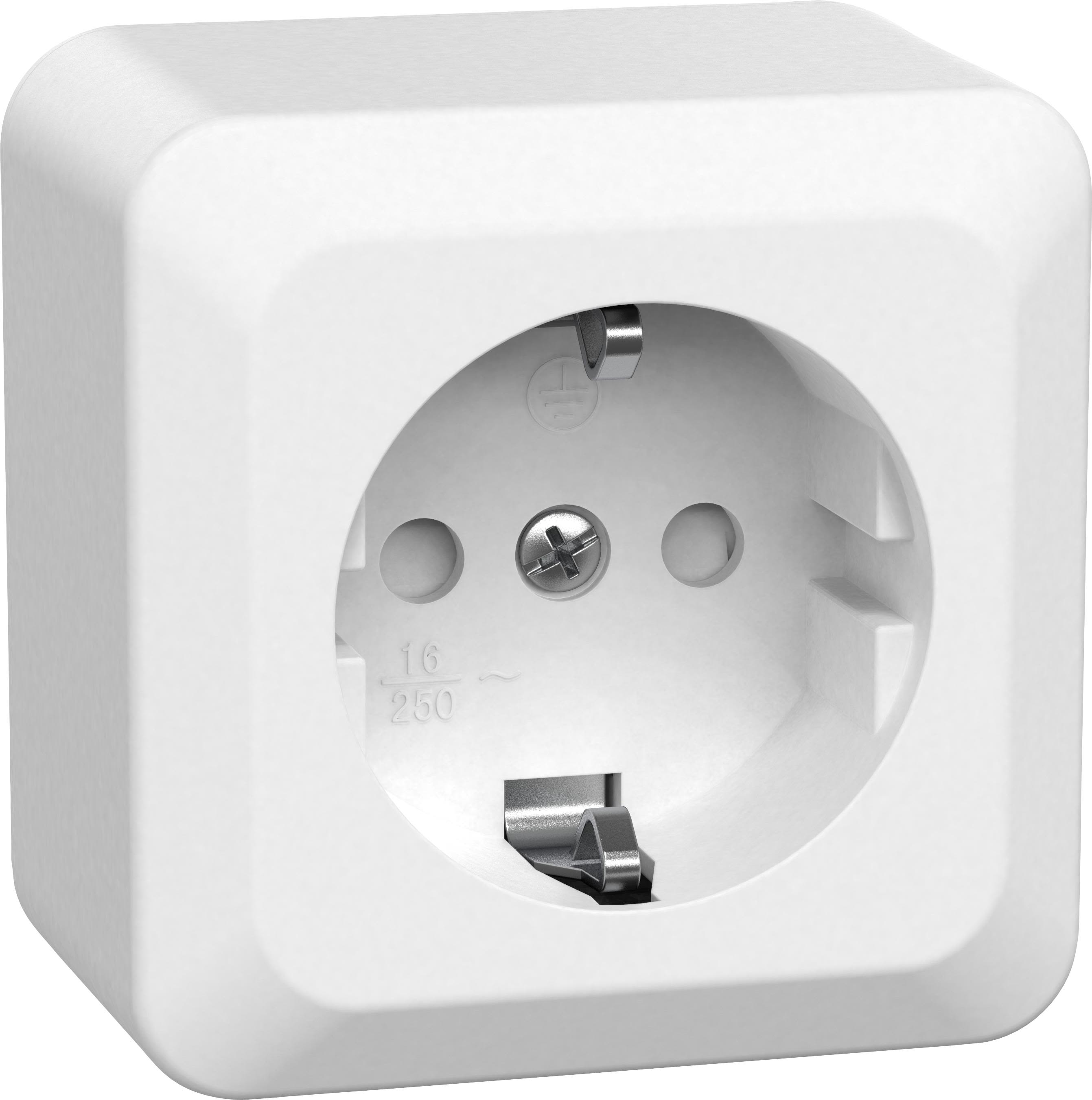 Gelia Connect 2 Home Vägguttag 1-vägs, utanpåliggande, jordat