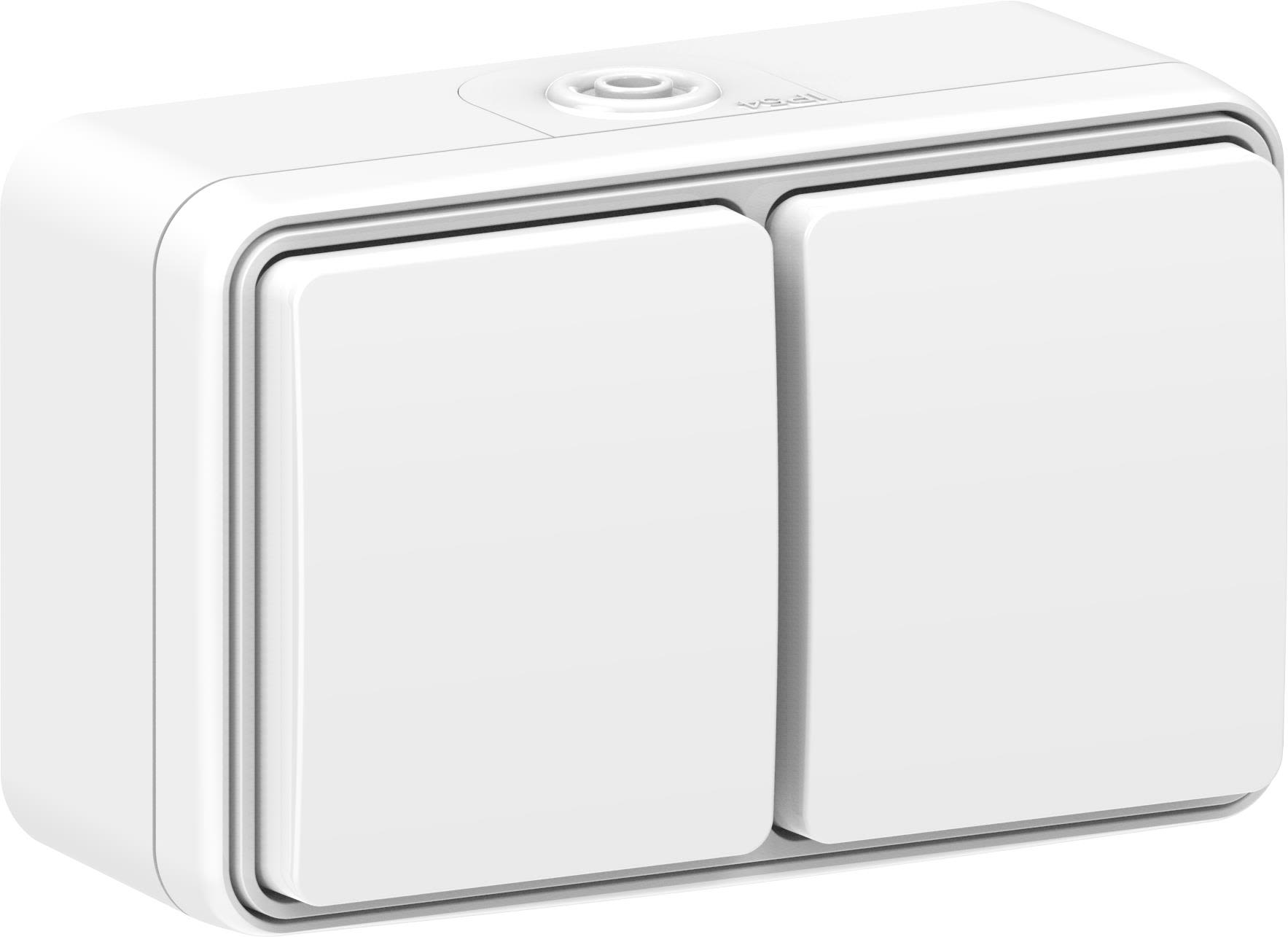 Gelia Connect 2 Home Vägguttag utanpåliggande, jordat, kapslat 2-vägs