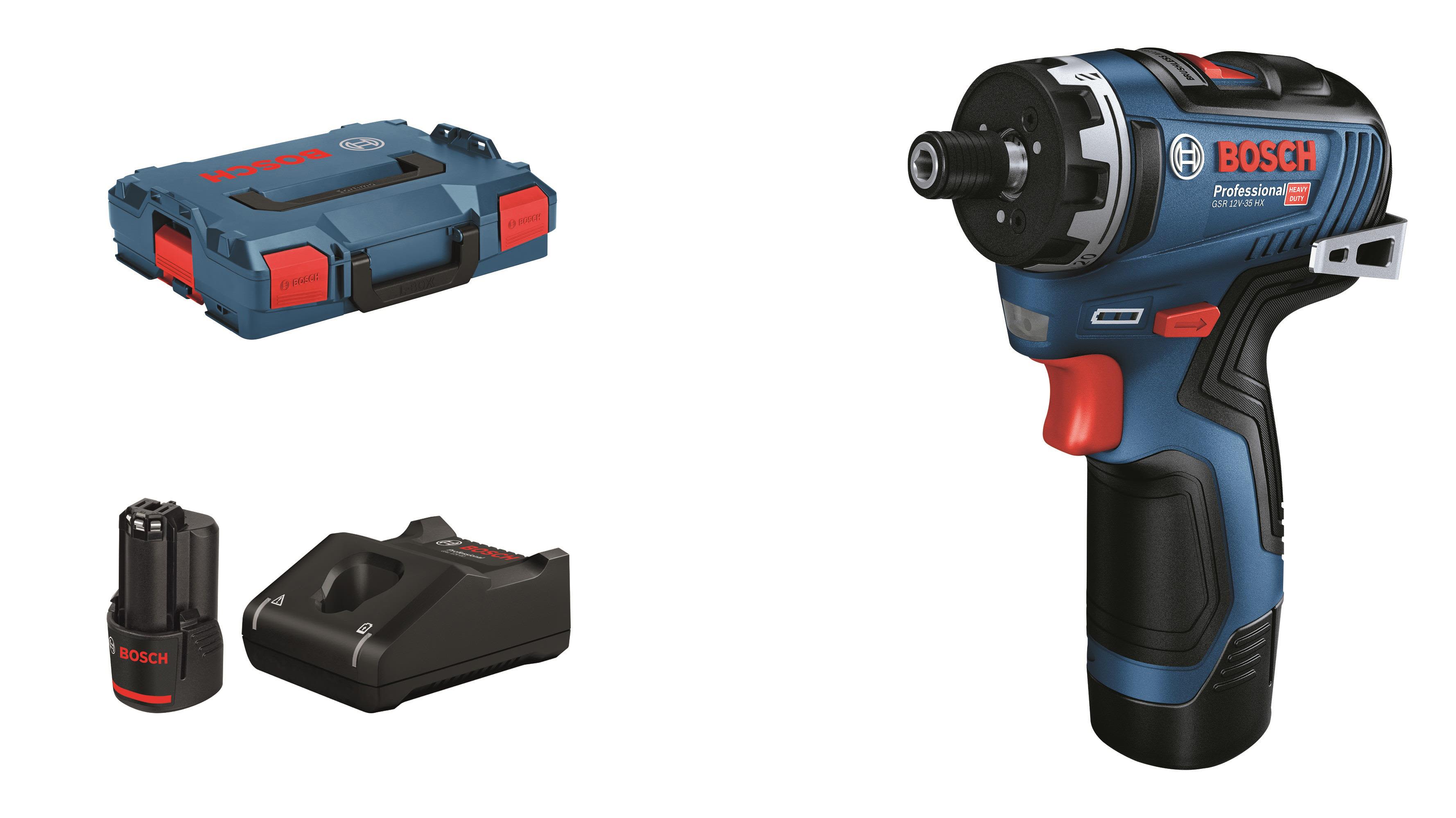 Bosch GSR 12V-35 HX Ruuvinväännin sisältää akun ja laturin