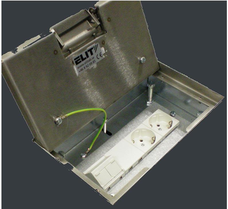 Elit 1174738 Golvbox 2 fack, 8 uttag