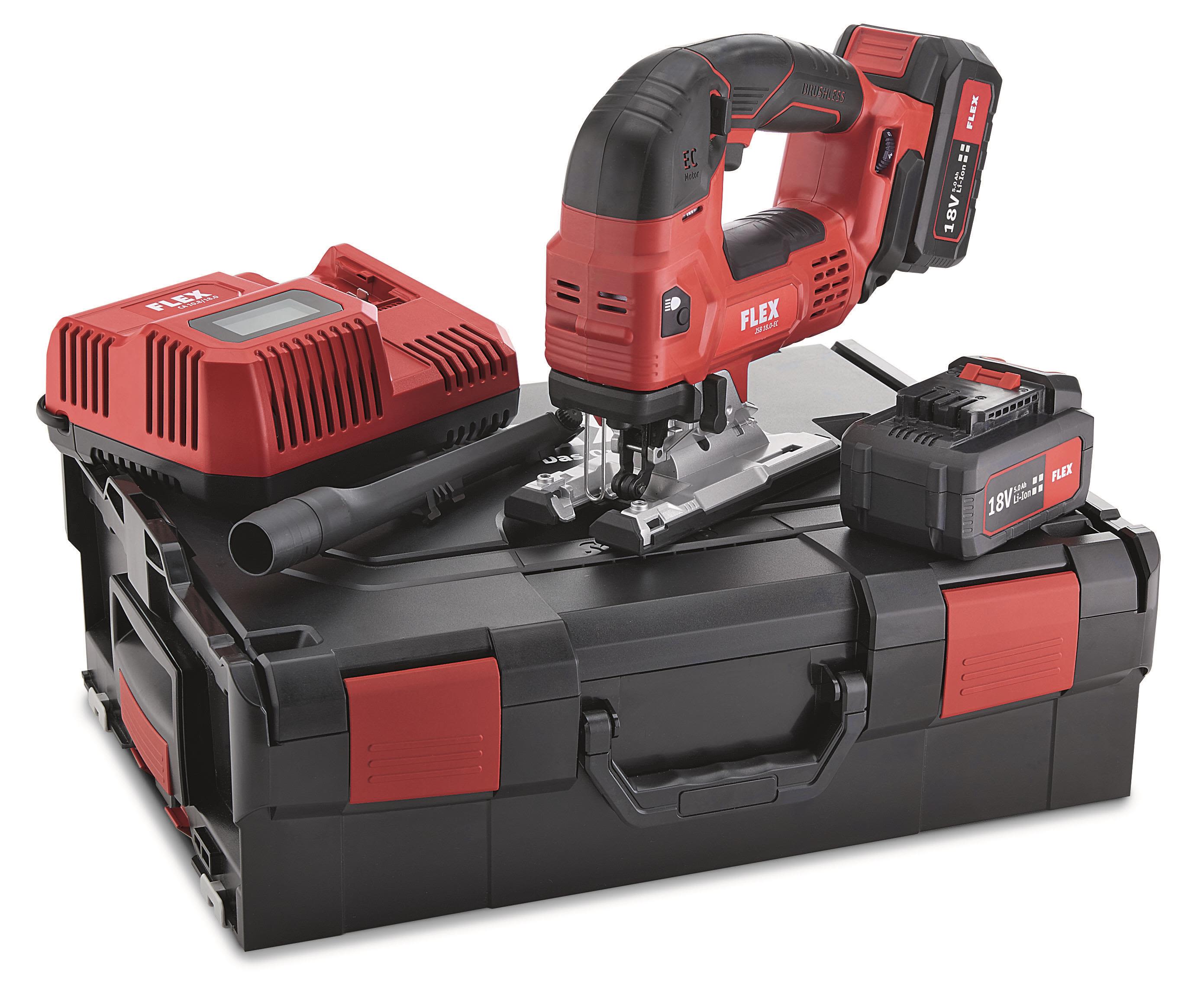 Flex JSB18.0-EC Sticksåg med batteri och laddare