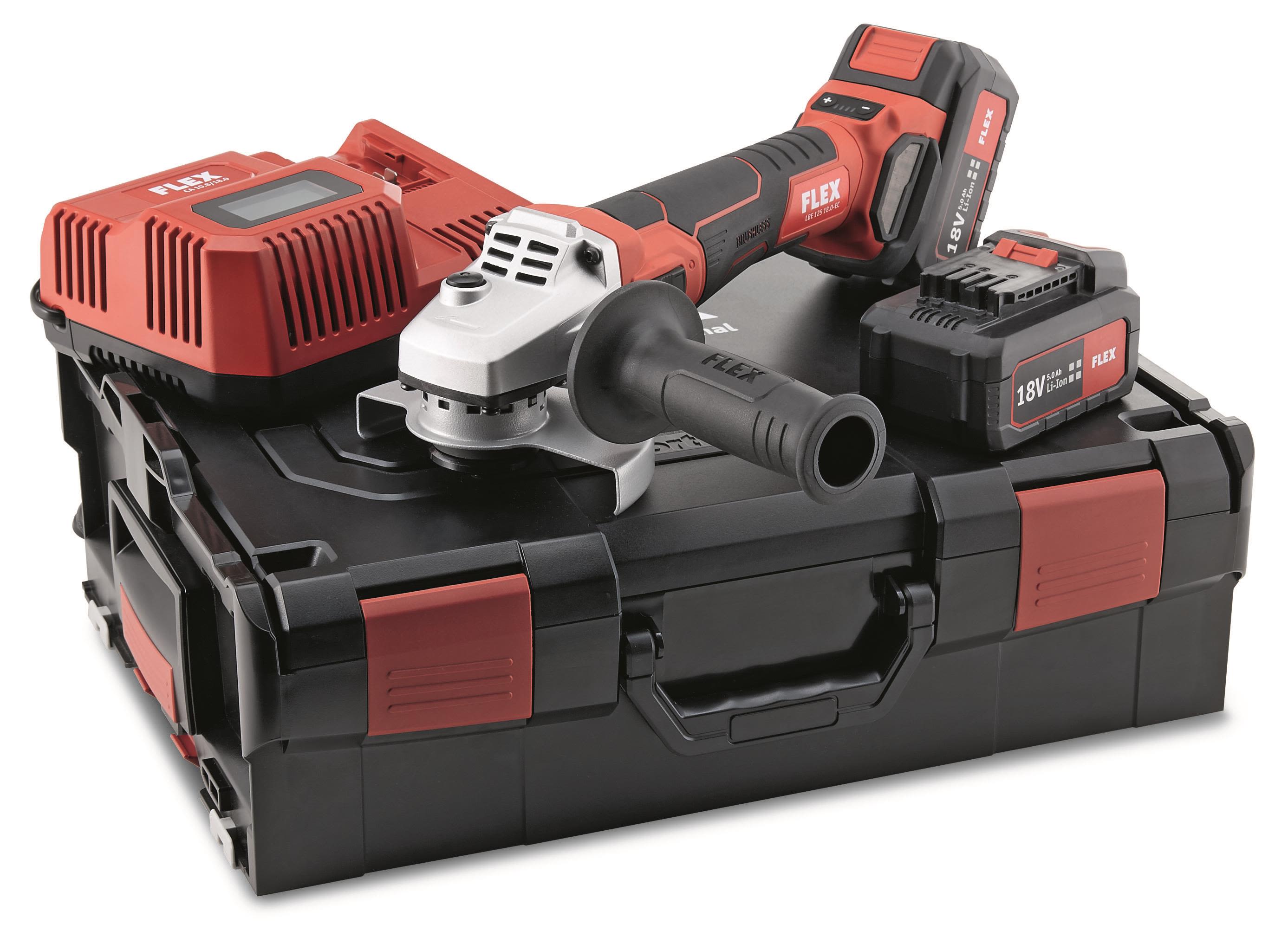 Flex LBE125 18.0-EC Vinkelslip Ø125 mm, med batteri och laddare