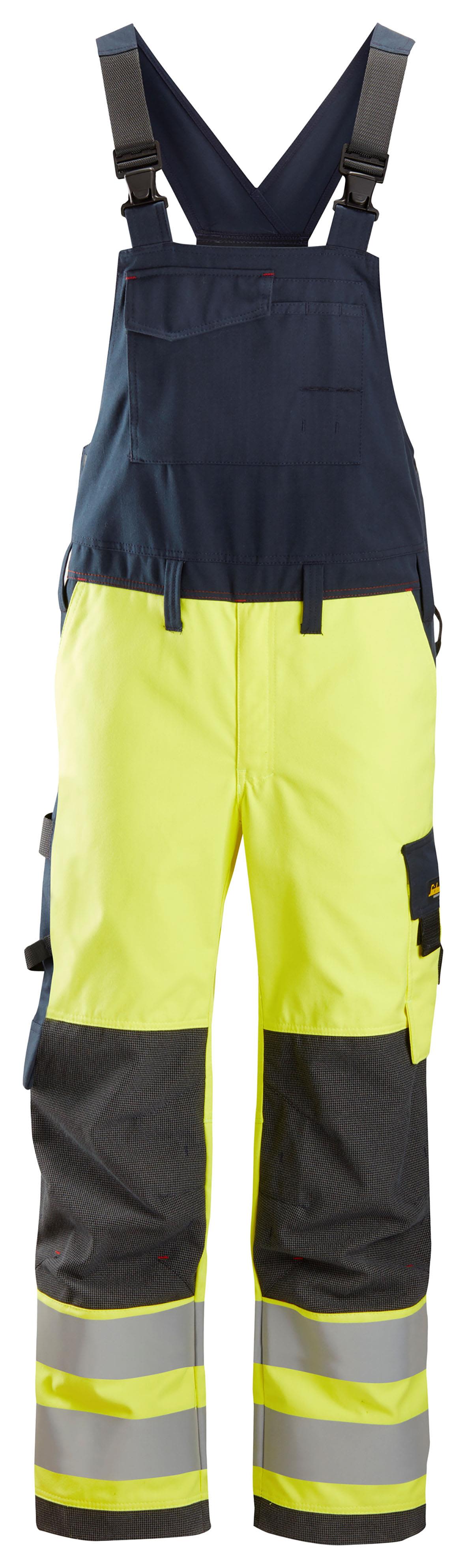 Snickers Workwear 6060 ProtecWork Selebukse varsel, gul/marineblå 108