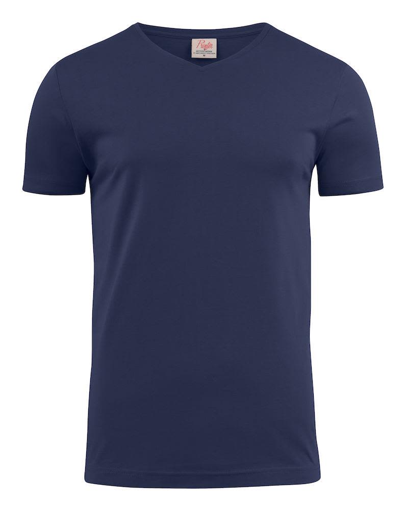 Printer Heavy V-neck T-shirt Marinblå Marinblå