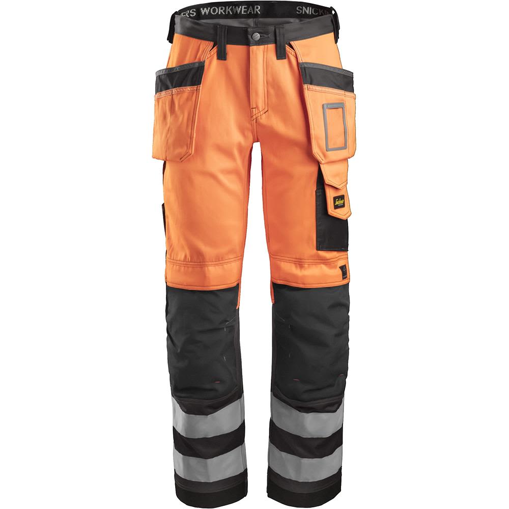 Snickers Workwear 3233 Arbeidsbukse varsel, oransje/svart Varsel, Oransje/Svart