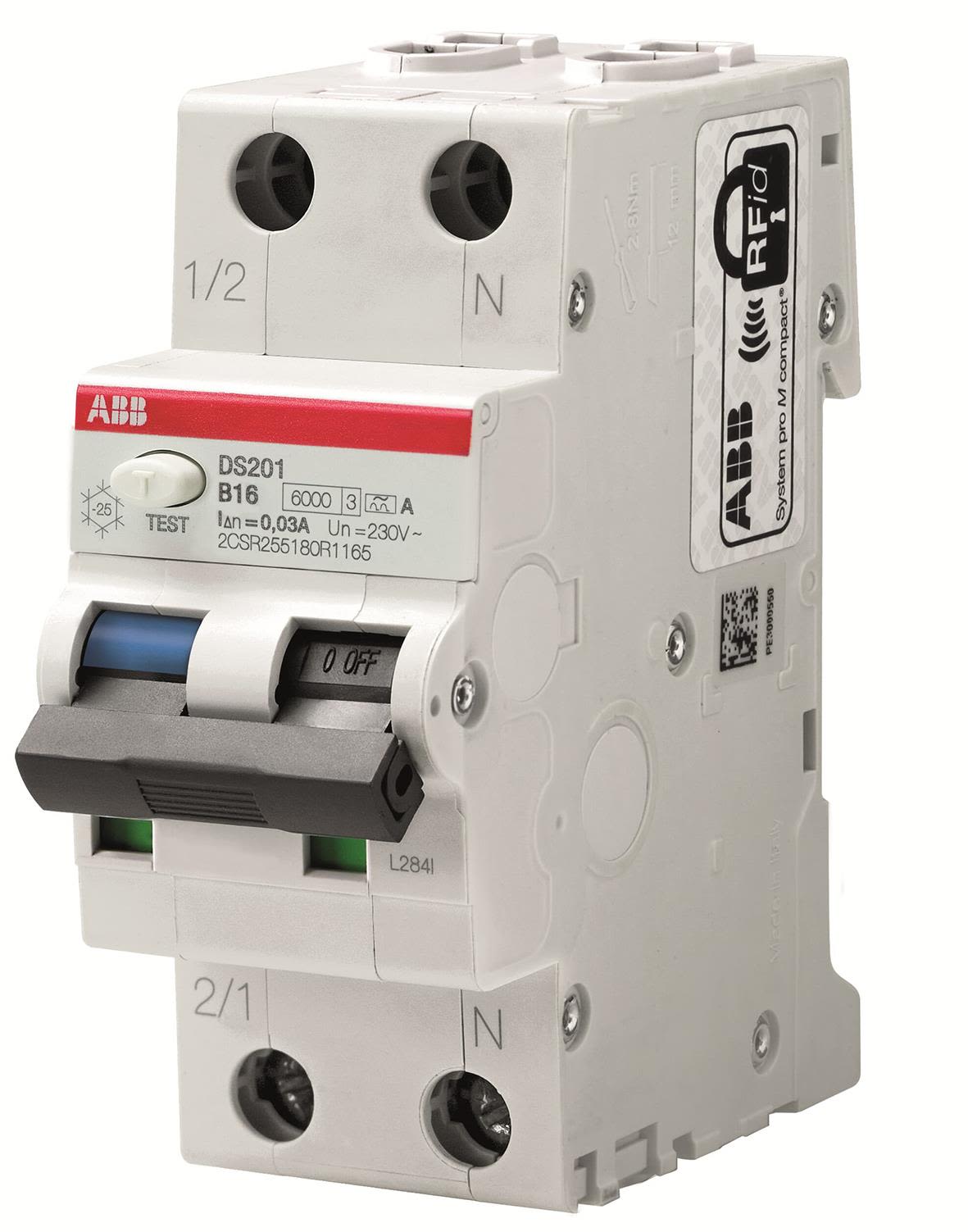 ABB 2CSR255180R2104 Personskyddsautomat 6kA, C-karakteristik, typ A DS201 C10 A100