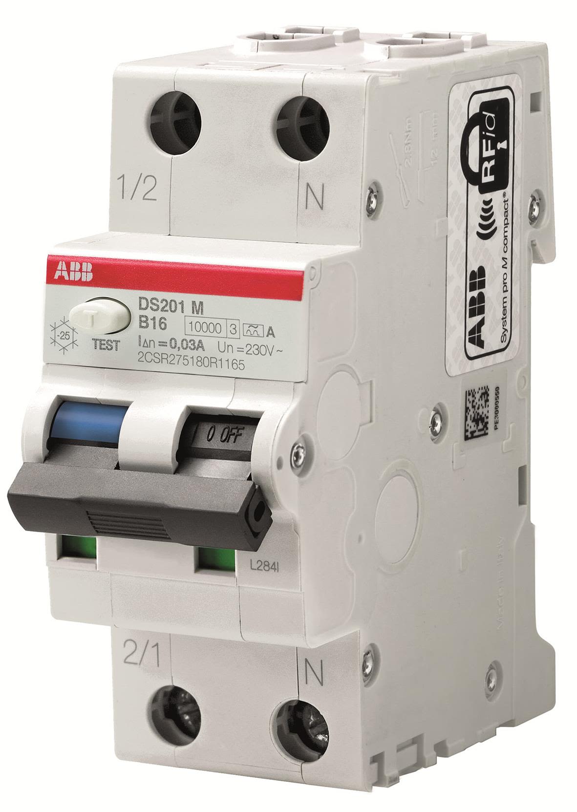 ABB 2CSR275180R2255 Personskyddsautomat 10kA, B-karakteristik, typ A DS201M M B25 A100