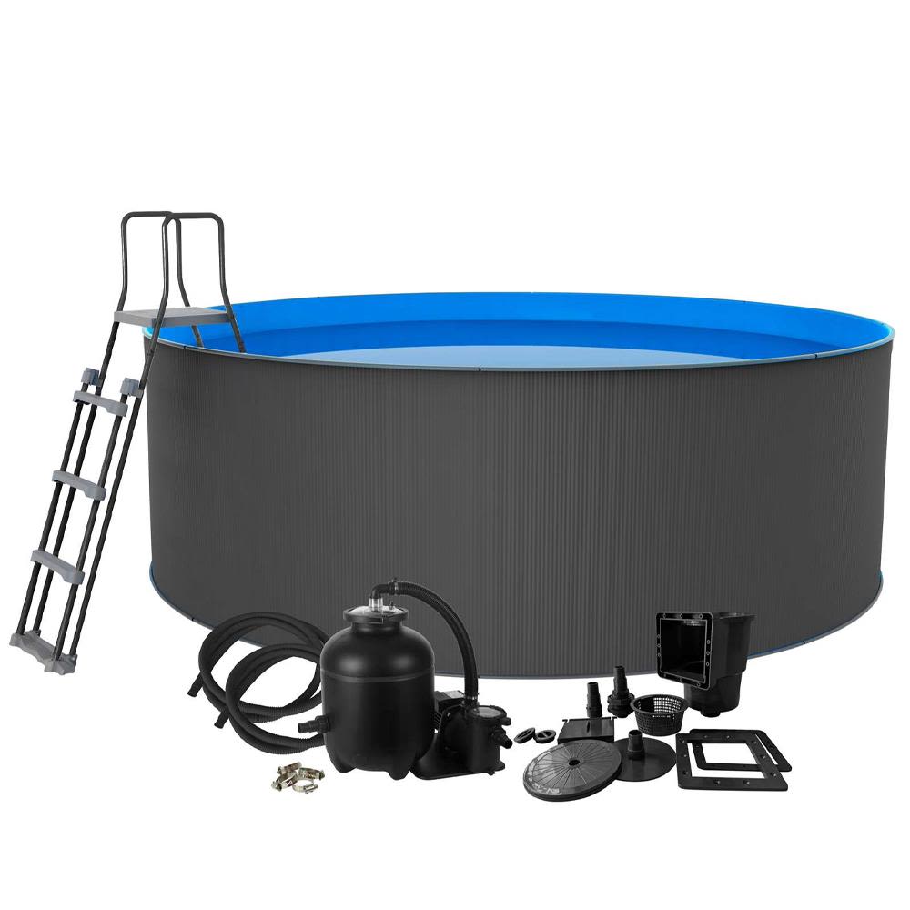 Swim &  Fun Santorini XL Basseng 460x120 cm, Grå -  Bassenger  - Stål