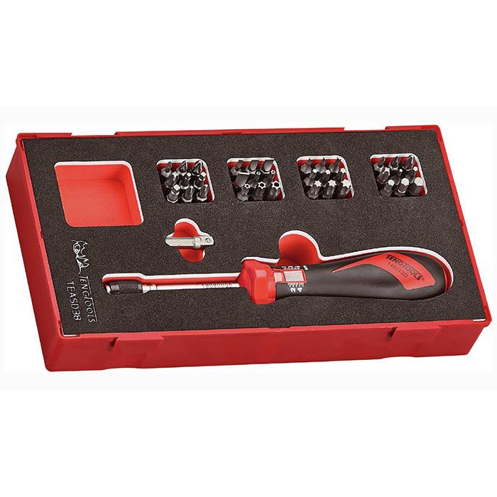 Teng Tools TEASD38 Momentskrutrekkersett 38 deler, med EVA-eske