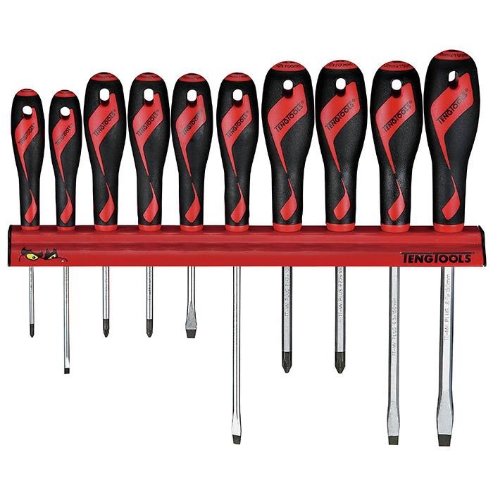 Teng Tools WRMD10N Skrutrekkersett 10 deler, i veggstativ