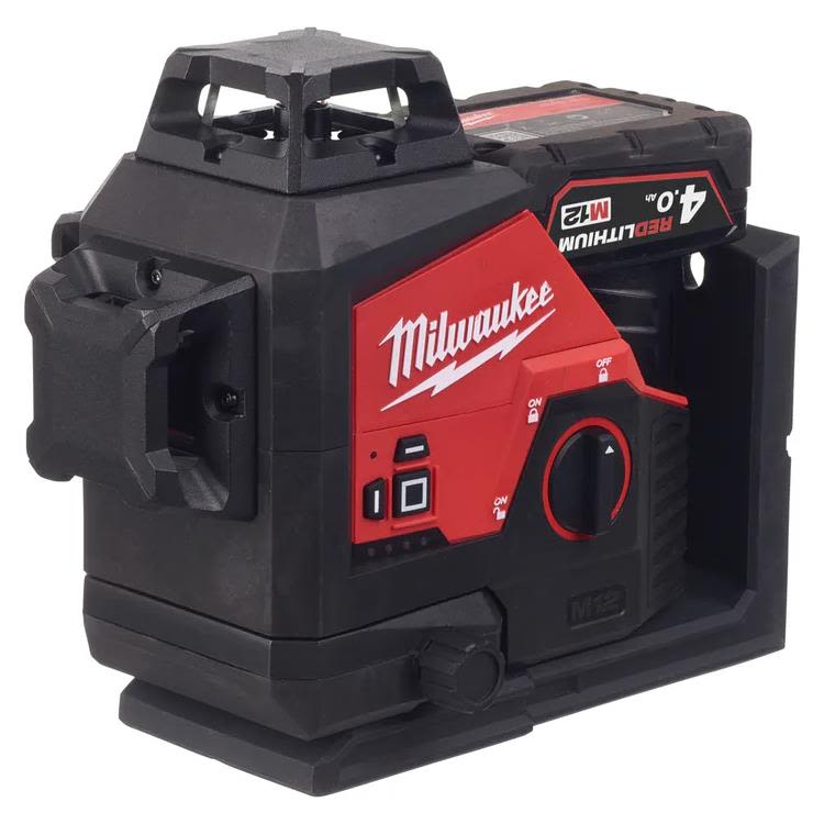 Milwaukee M12 3PL-401C Korslaser grön, med batteri och laddare