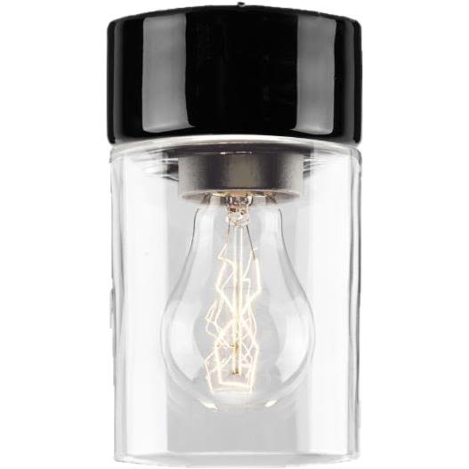 Ifö Electric Opus 100/175 Bastuarmatur IP44, rak, E27, klar Svart