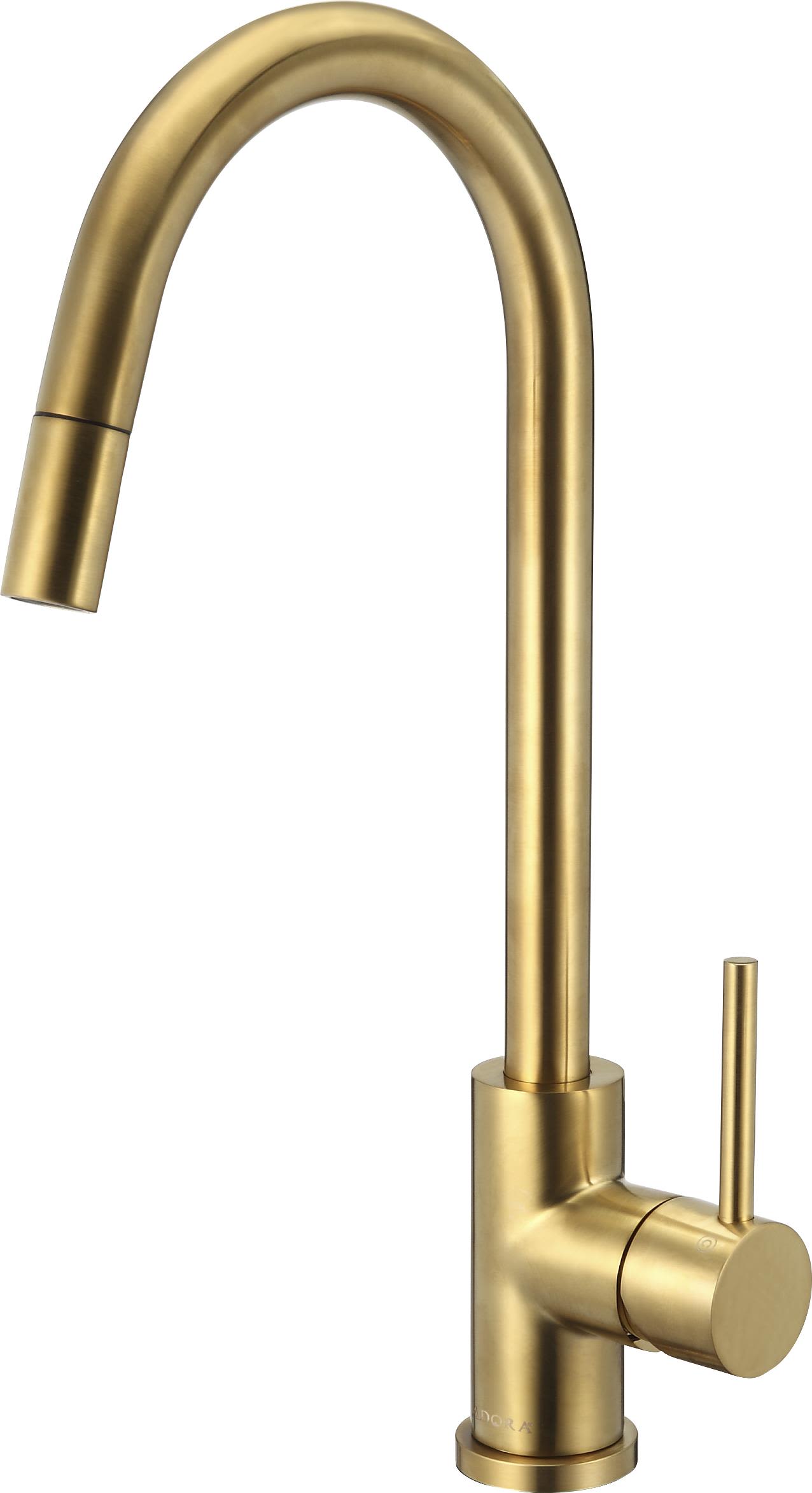 Gelia Blandebatterier til kjøkken Adora Imperia Flex 1-greps uttrekkbar tut Modell: Børstet gull