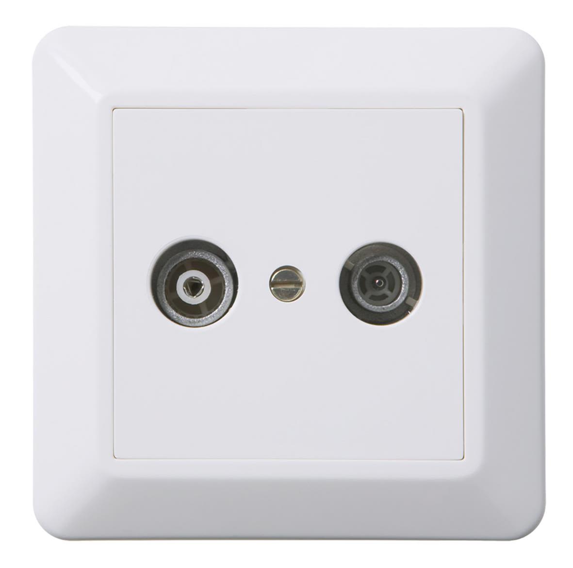 Elko EKO30161 Antennuttag renvit Genomgångsuttag