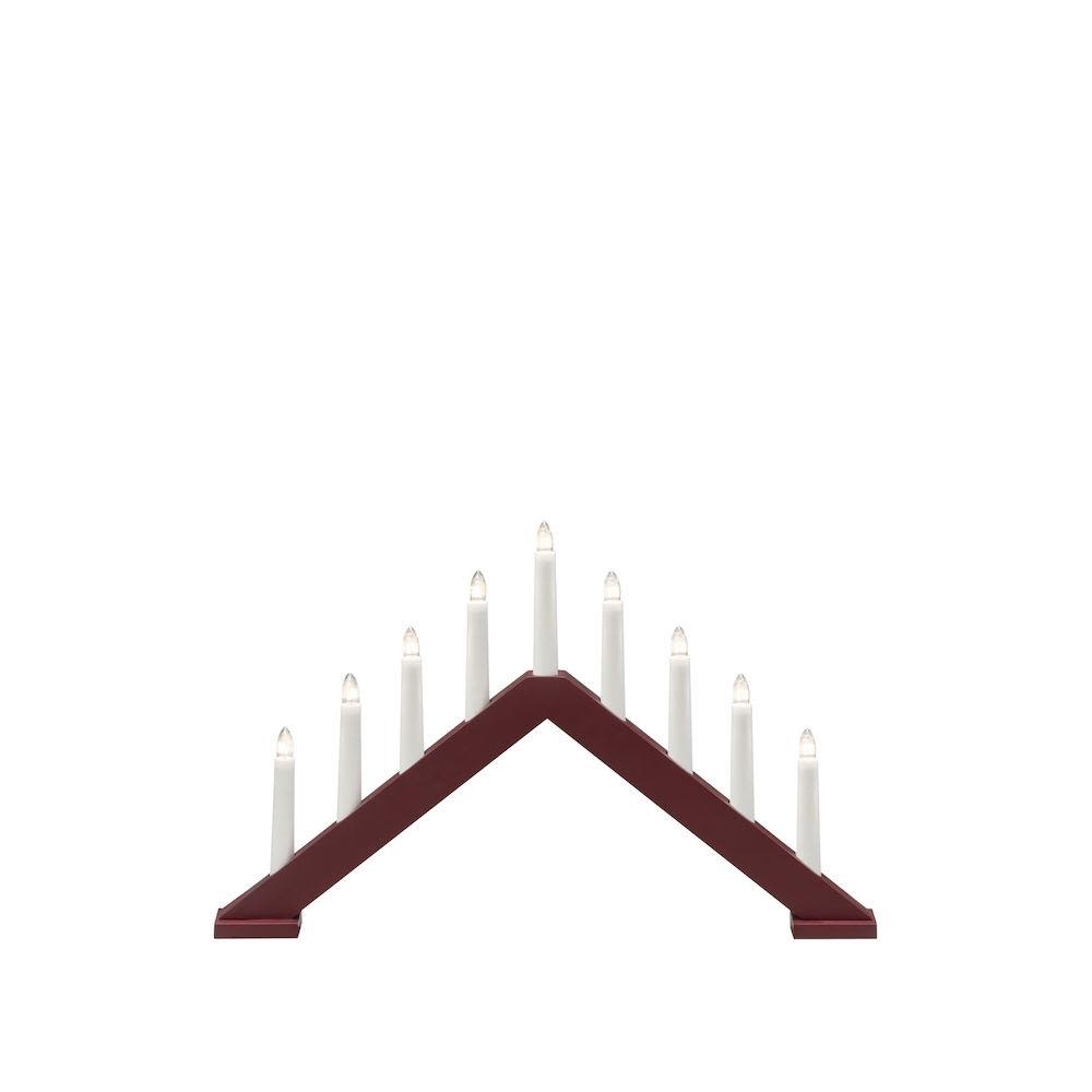 Konstsmide 3984-525 Ljusstake 9 ljus mörkröd
