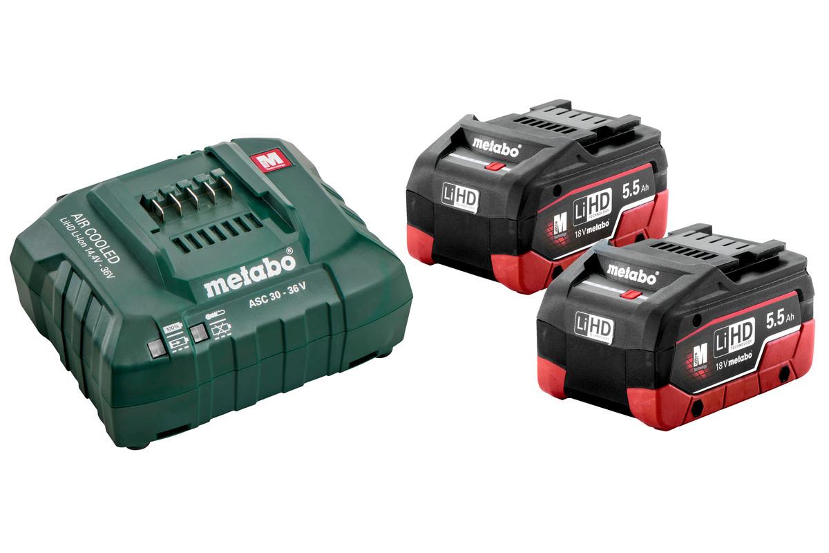 Metabo 685122000 Opladningspakke 2 stk 5,5 Ah batterier og opladere