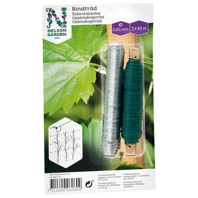 Nelson Garden 6060 Bindtråd galv/plast, Ø0,75 mm x 40 m