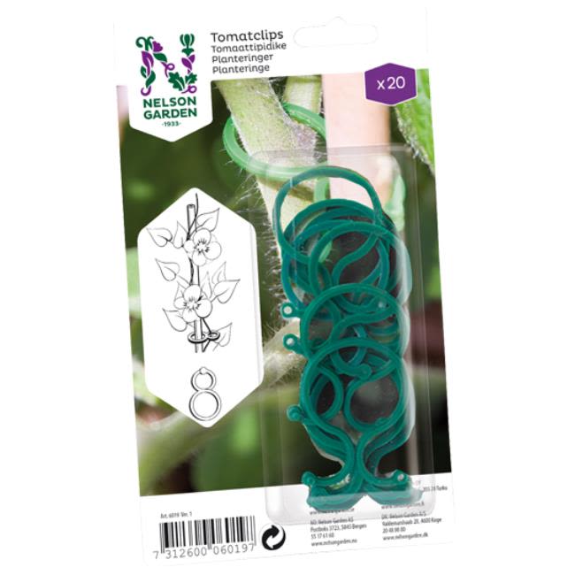 Nelson Garden 6019 Plantclips grön plast, 6 cm, 20-pack