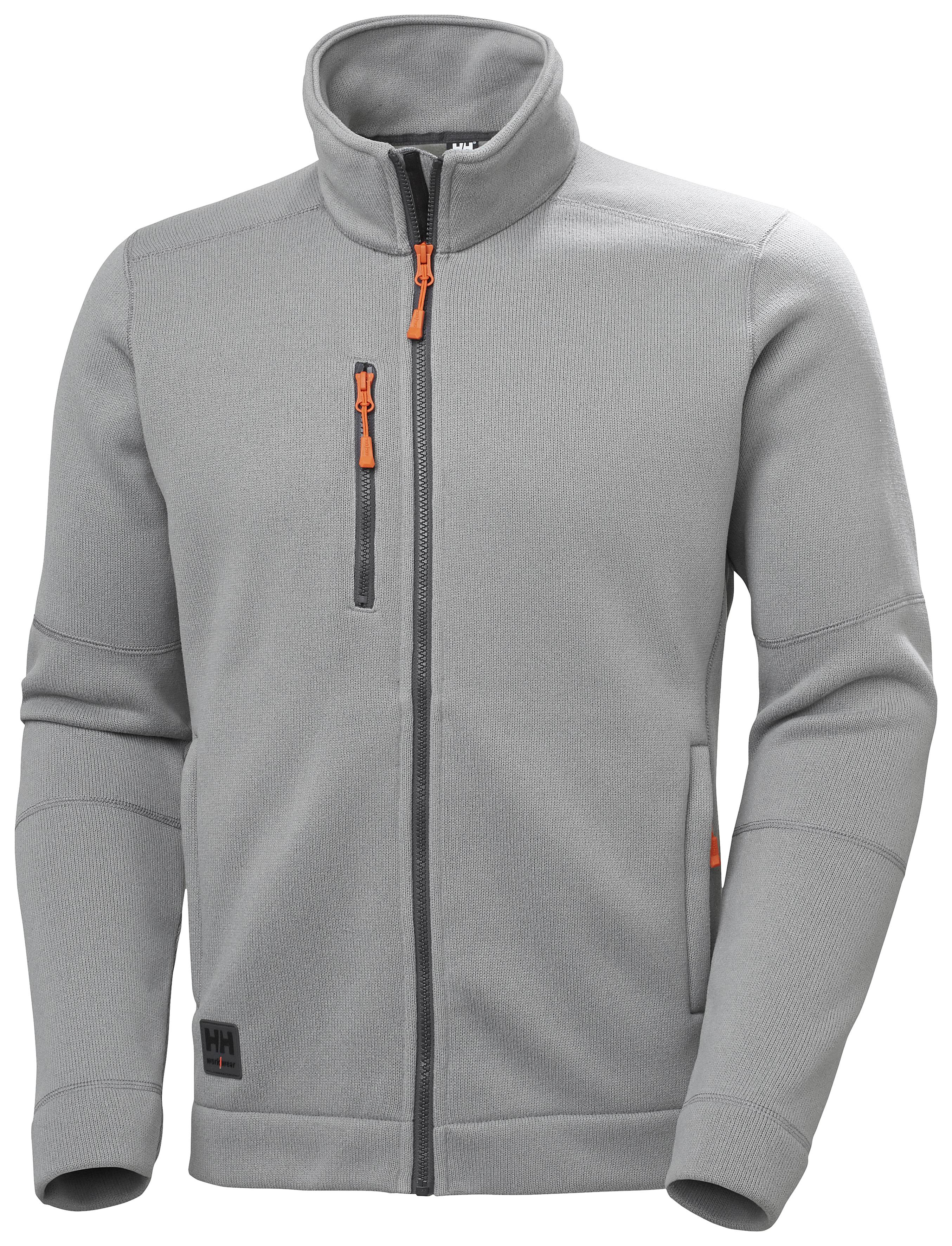 Helly Hansen Workwear Kensington 72250-930 Fleecetröja stickad, helzip Ljusgrå