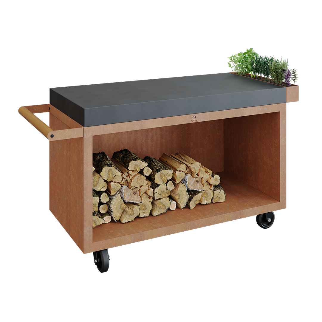OFYR Mise en Place Table Corten 135 PRO CD Arbetsbord 135 x 65 cm Skärbräda i keramik