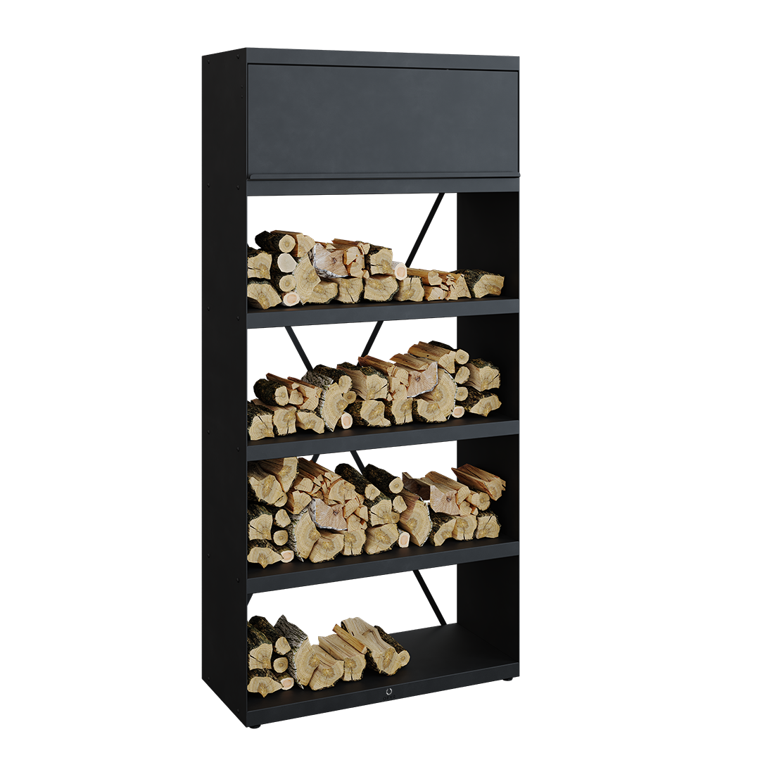 OFYR Wood Storage Black 100 Förvaringshylla svartlackerat stål