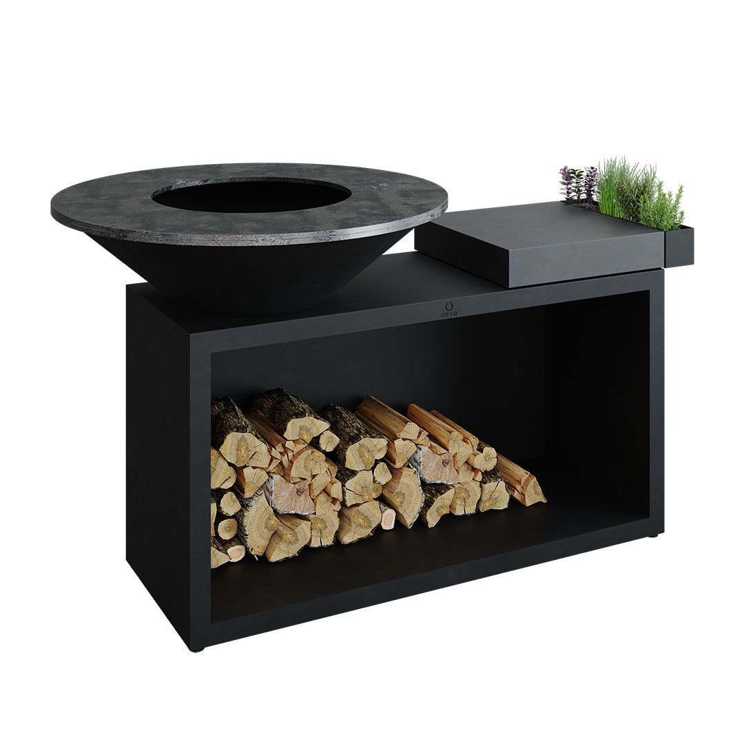 OFYR Island Black 100 CD Grillbord skärbräda i keramik Svartlackerat stål