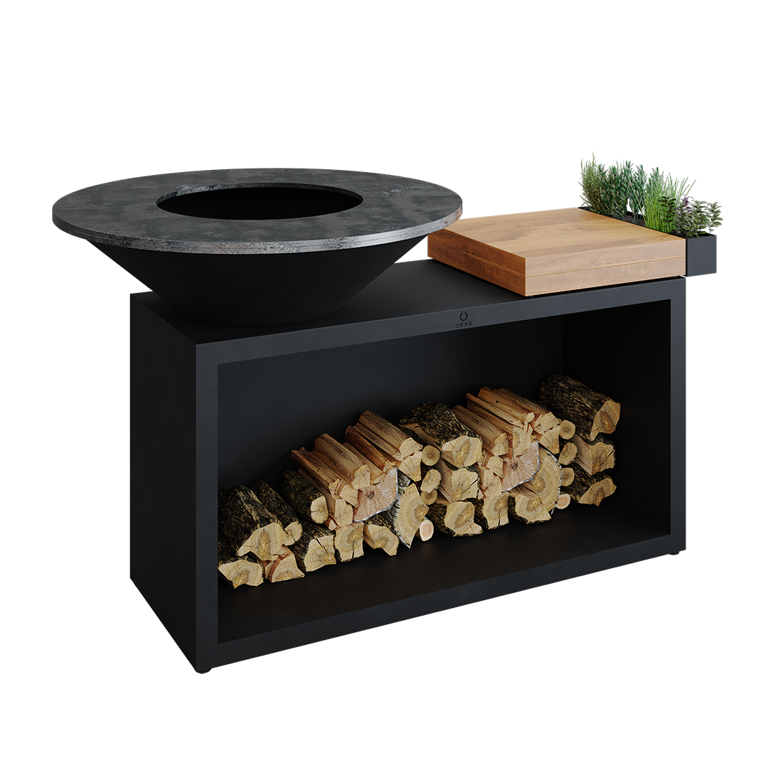 OFYR Island Black 100 TW Grillbord svartlackerat stål