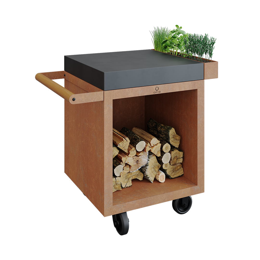 OFYR Mise en Place Table Corten 65 PRO CD Arbetsbord toppskiva i keramik Cortenstål
