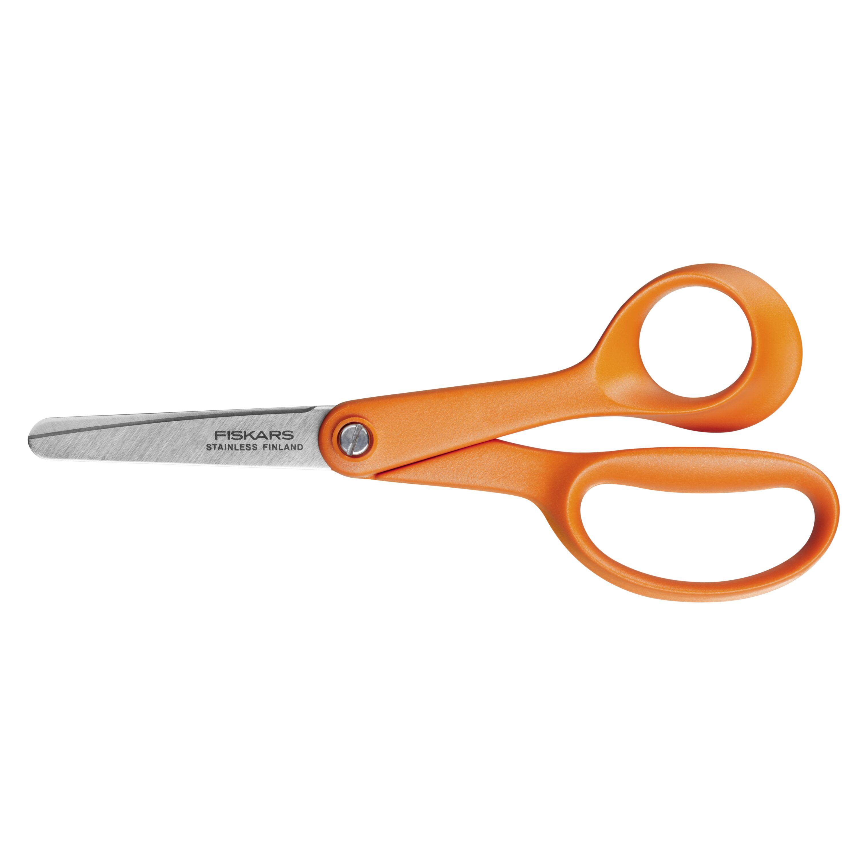 Fiskars First Barnesaks 13 cm høyrehendt, oransje