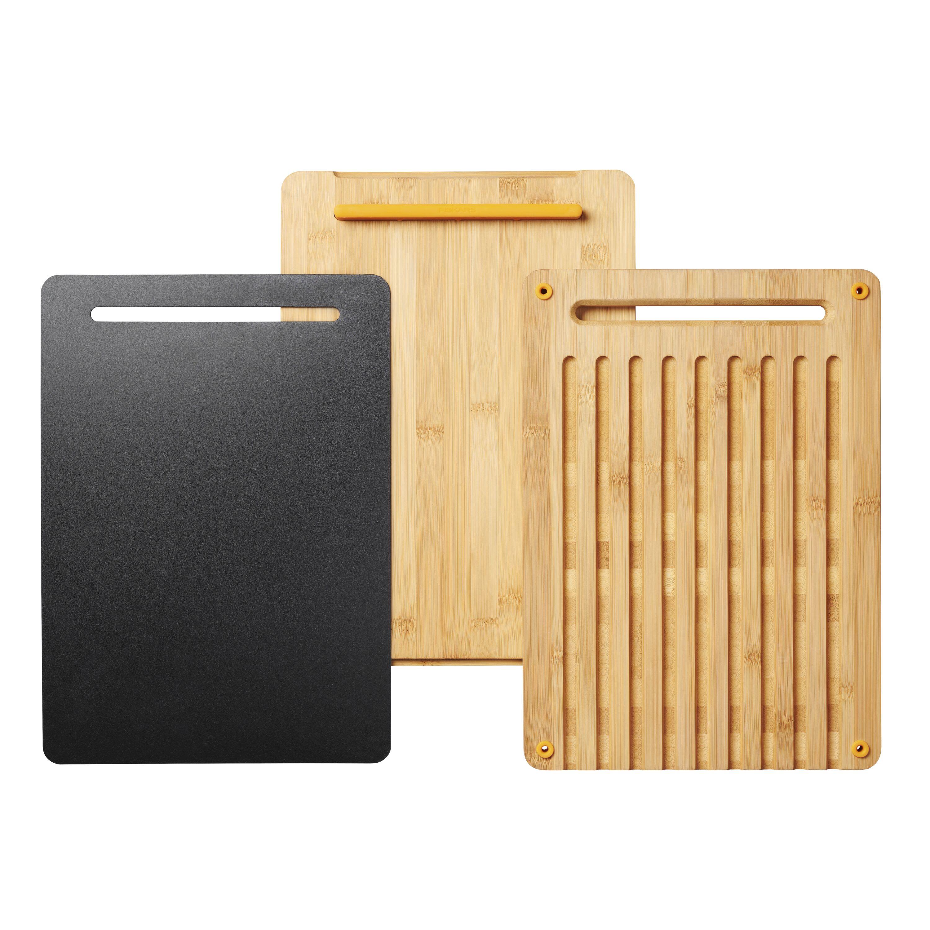 Fiskars Functional Form Skärbräda bambu, 3 delar
